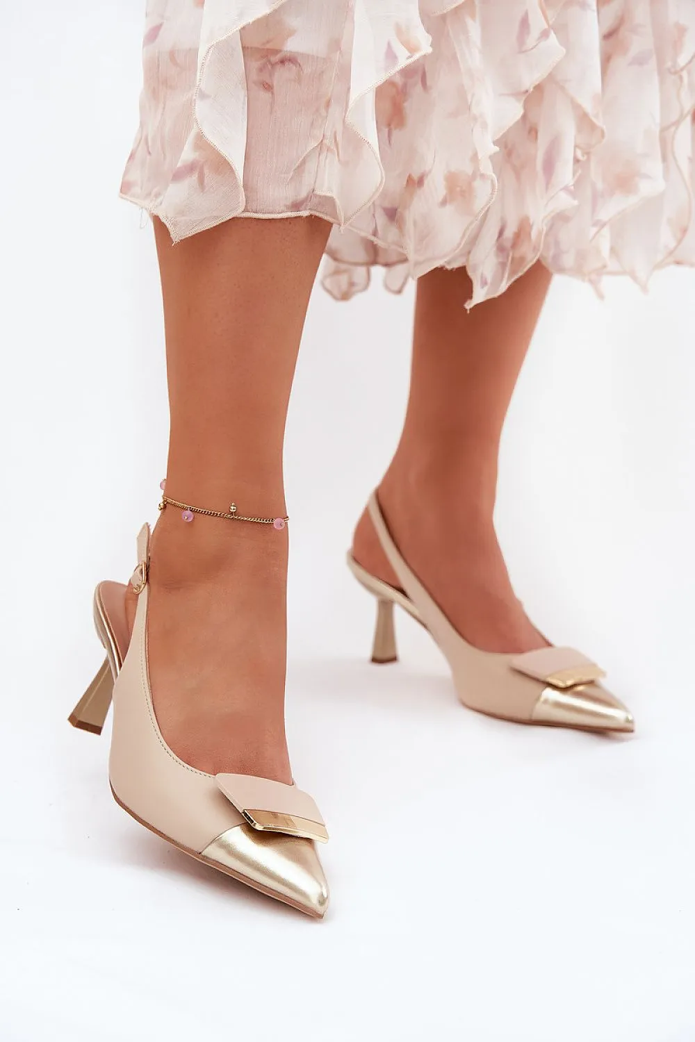 Elegant high heels made of eco leather