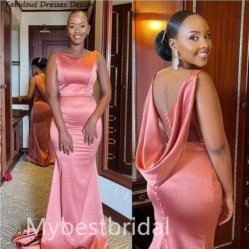 Elegant Strapless Sleeveless Mermaid Bridesmaid Dressess, BDS0322