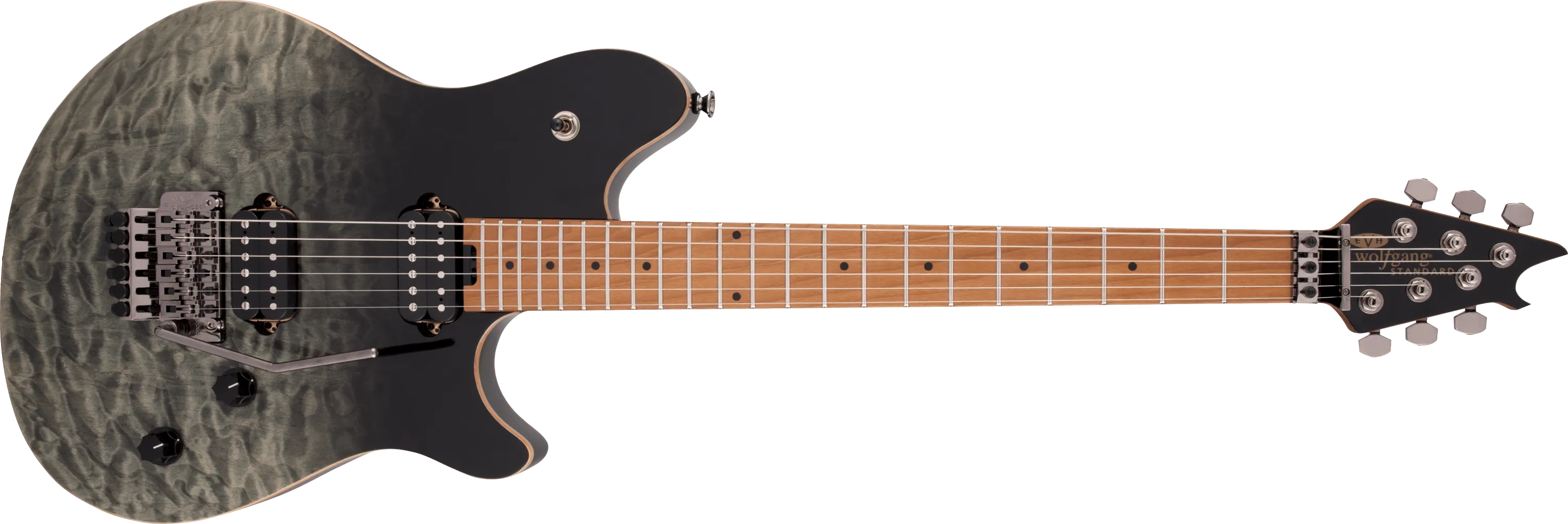 EVH Wolfgang WG Standard QM, Baked Maple Fingerboard in Black Fade