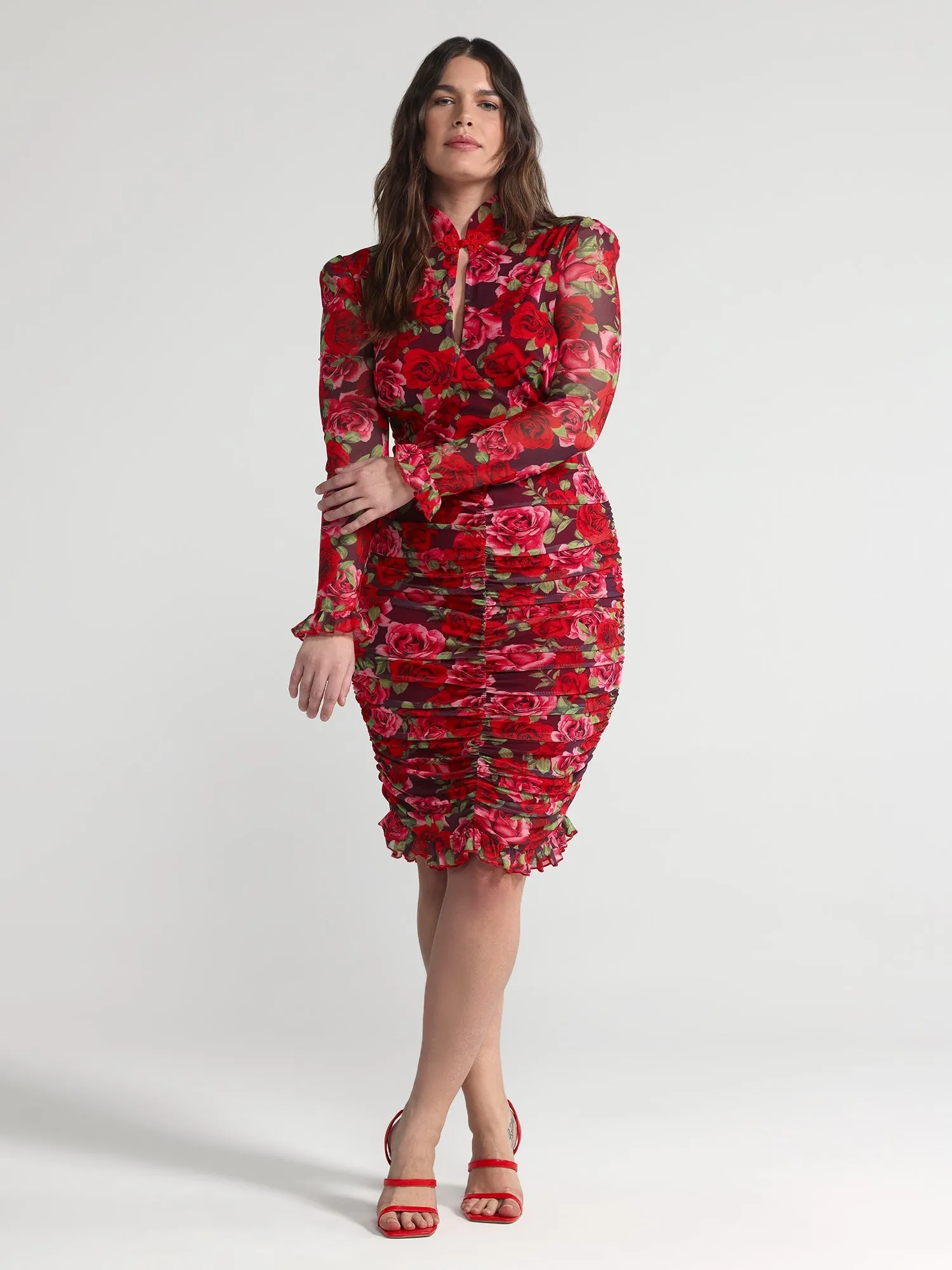 Fashion To Figure - Patrice Floral Ruched Bodycon Dress