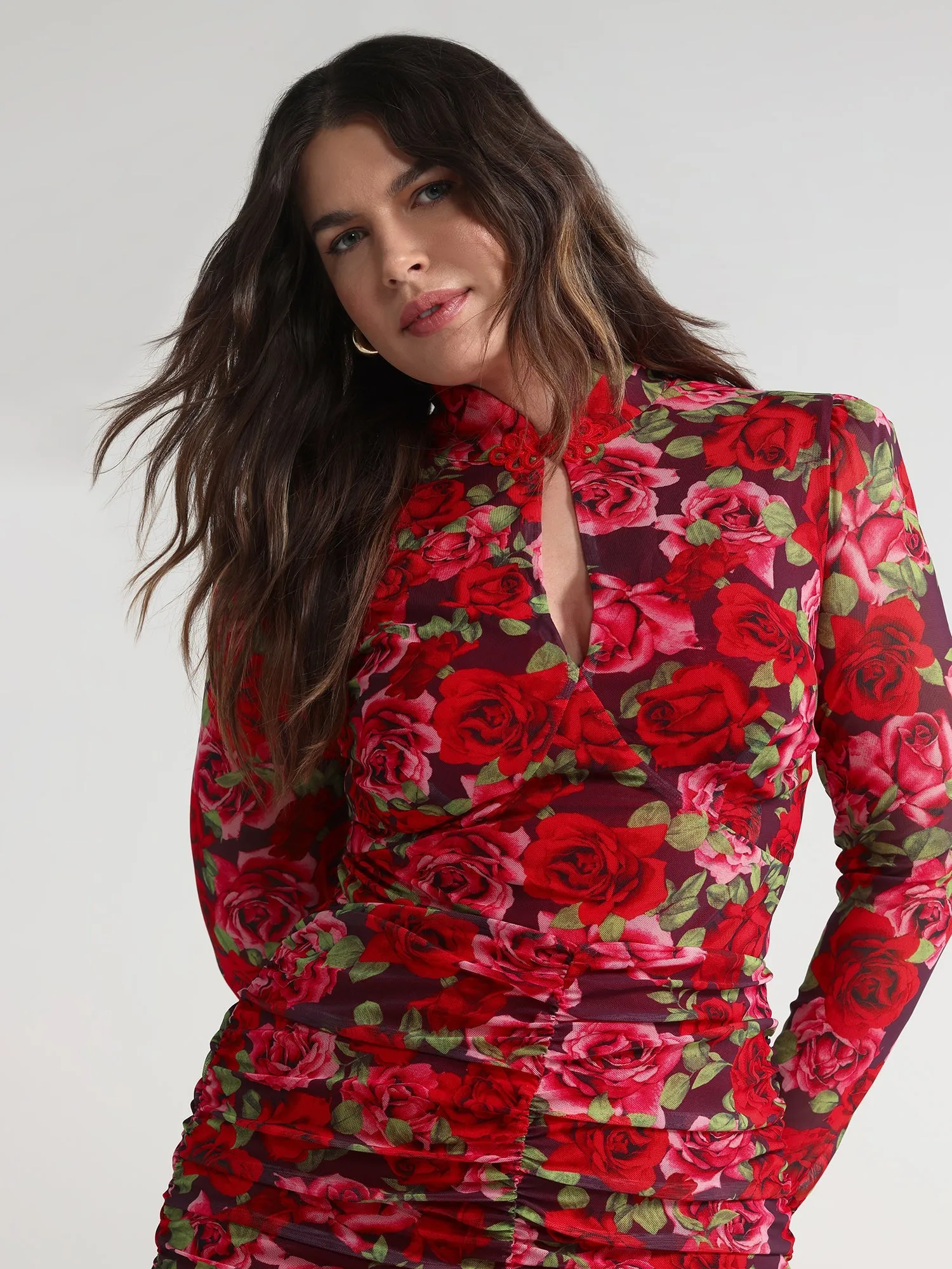 Fashion To Figure - Patrice Floral Ruched Bodycon Dress