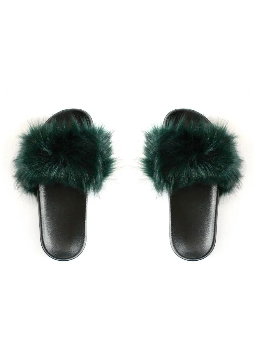 Faux Fur Slides