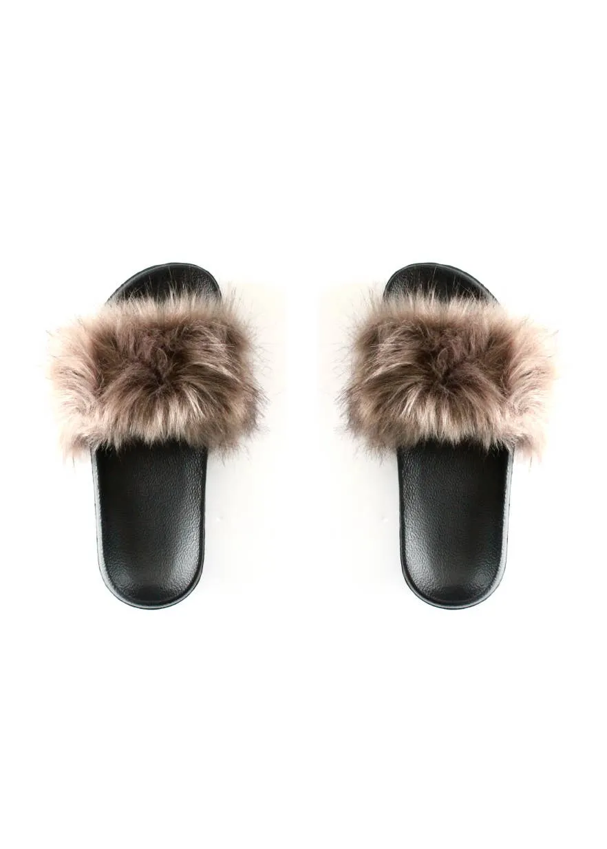 Faux Fur Slides