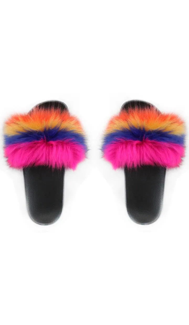 Faux Fur Slides