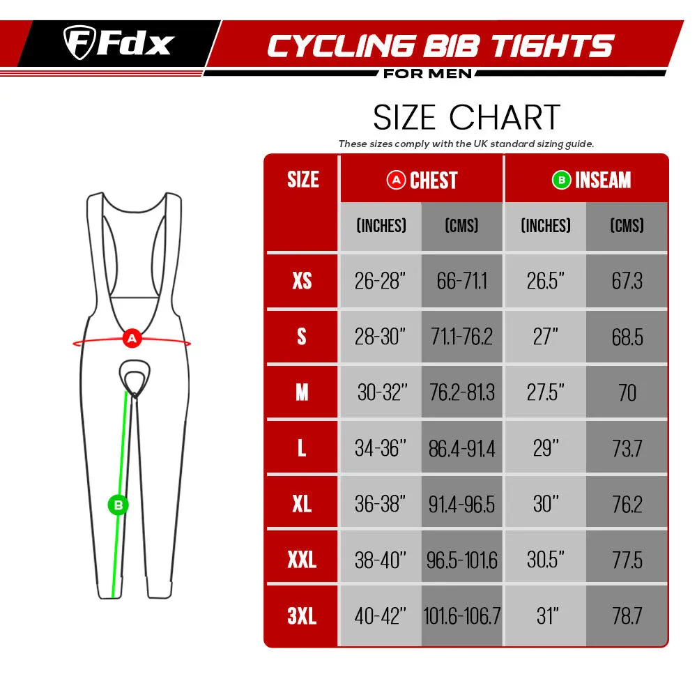 Fdx All Day Men's & Boy's Red Thermal Padded Cycling Cargo Bib Tights