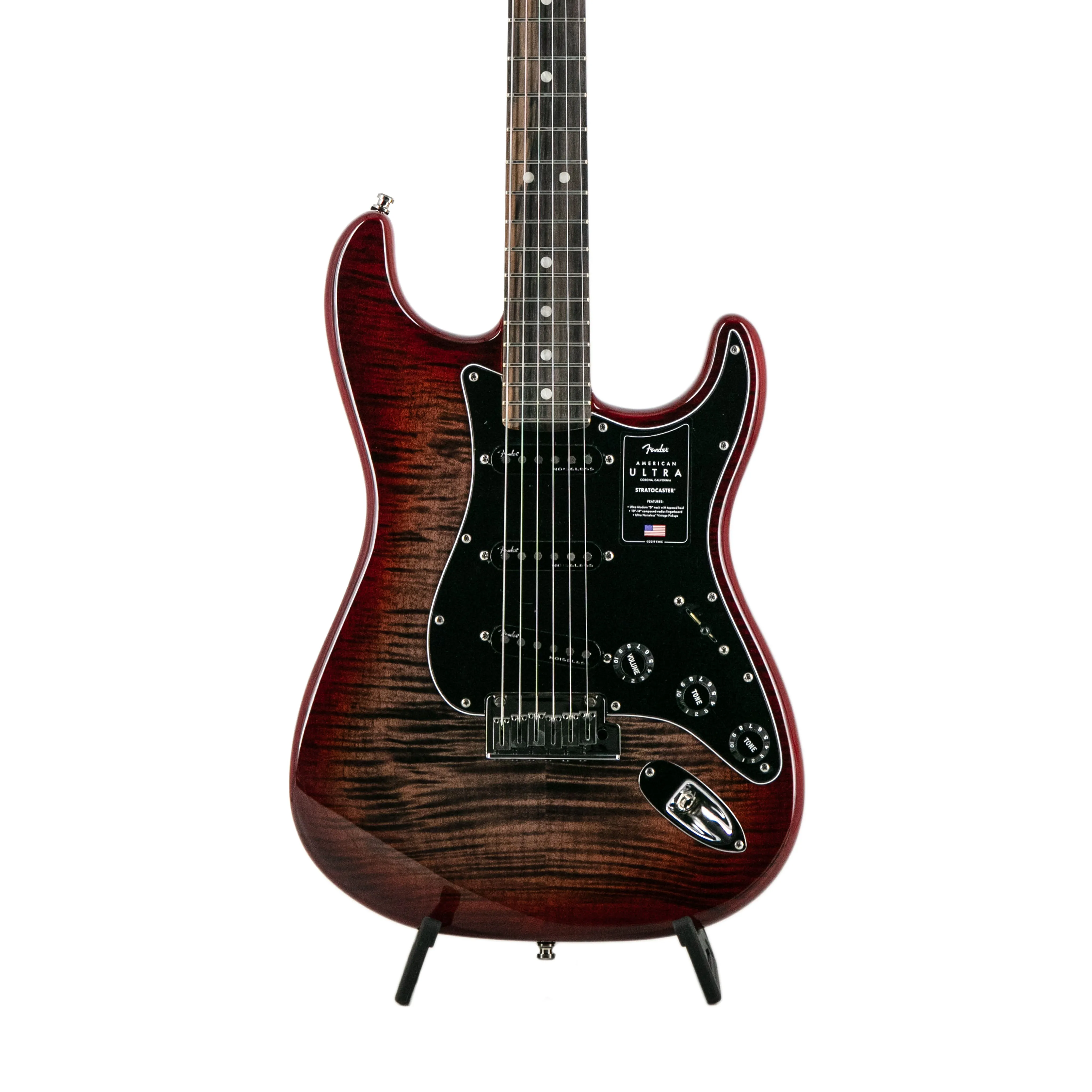 Fender American Ultra Limited Edition Stratocaster Electric Guitar, Ebony FB, Umbra Burst