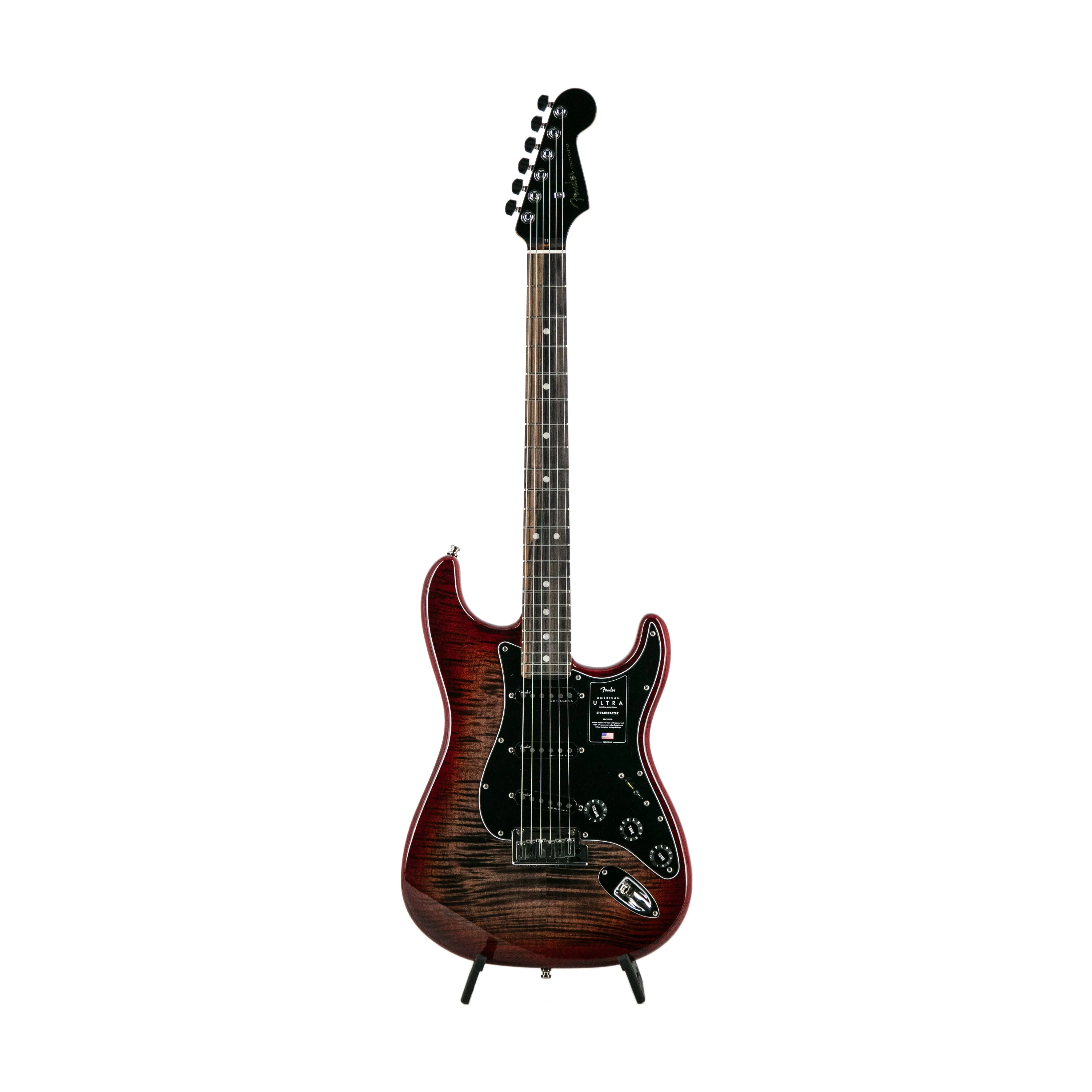 Fender American Ultra Limited Edition Stratocaster Electric Guitar, Ebony FB, Umbra Burst