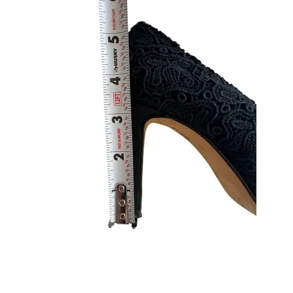 FIGUEROA Vintage Black Lace Loafer Heels Size 5