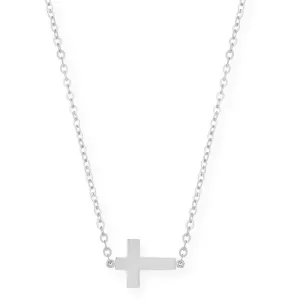 Flat Cross Sideways Pendant w/ Chain