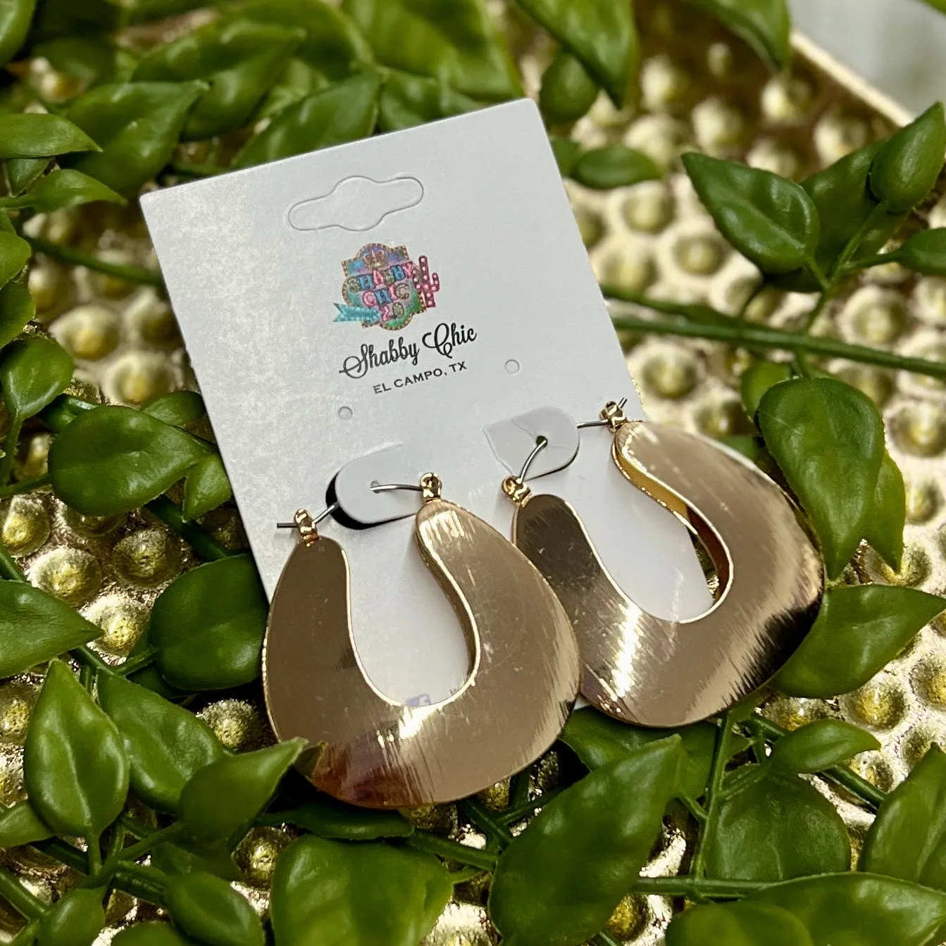 Flat Gold Hoop Earrings