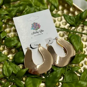 Flat Gold Hoop Earrings