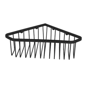Flat Shower Basket - Wall Mount - 8" Brass/Matt Black