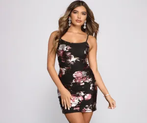 Floral Beauty Stylish Mesh Mini Dress