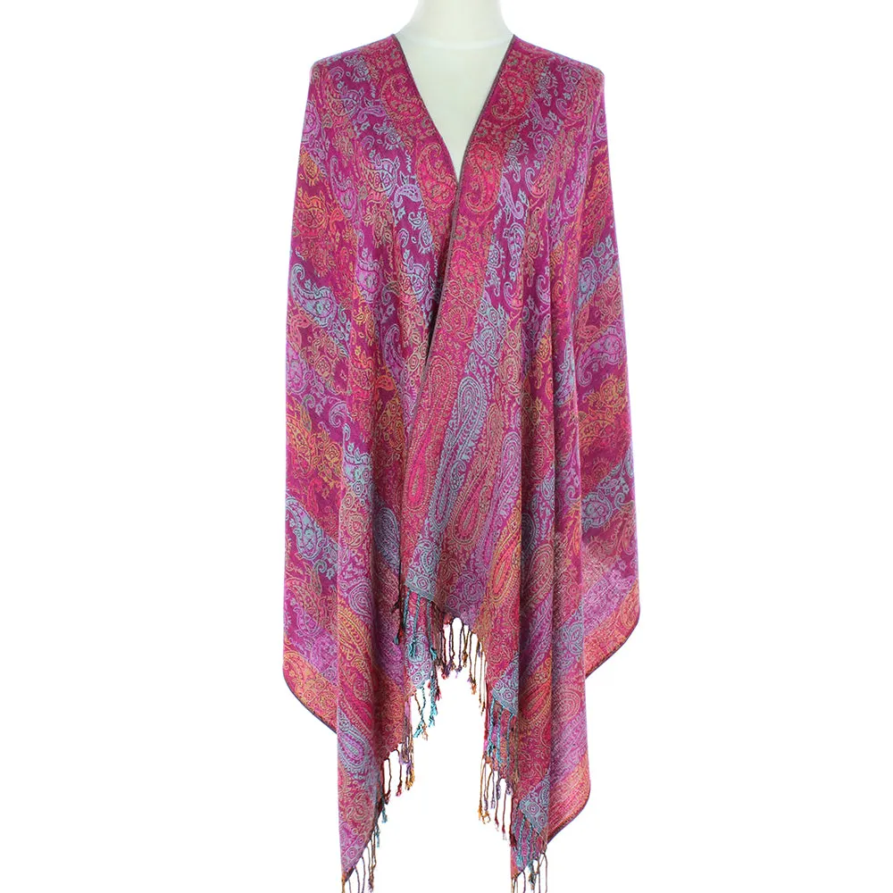 Fuchsia Paisley Kaleidoscope  Pashmina