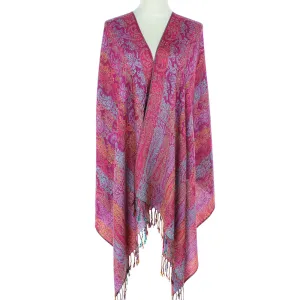 Fuchsia Paisley Kaleidoscope  Pashmina