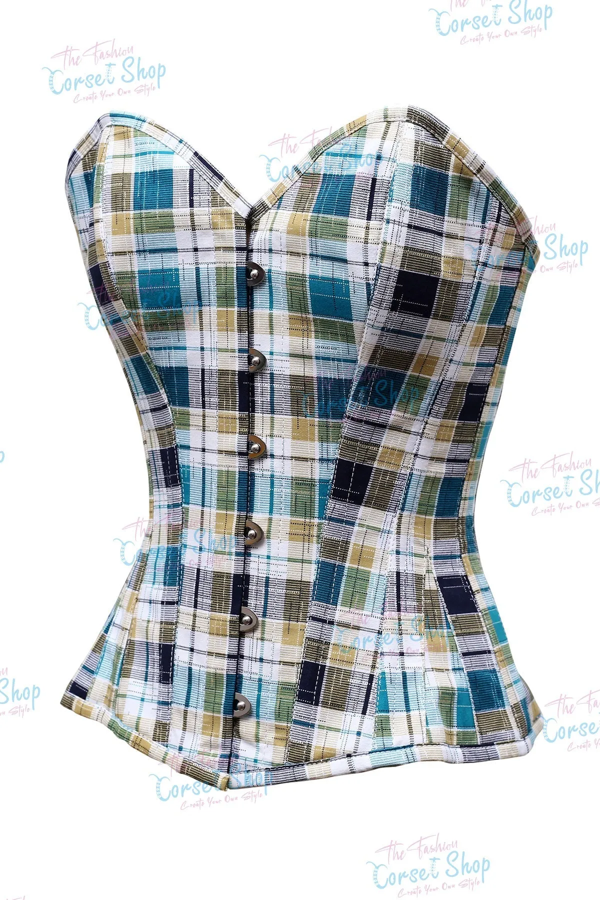 Geyse Tartan Check Cottswool Overbust Corset
