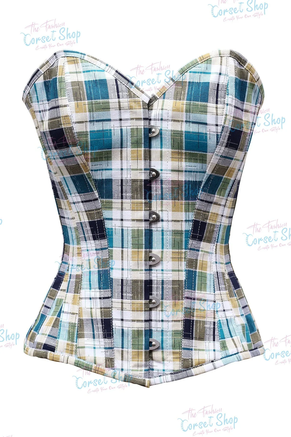 Geyse Tartan Check Cottswool Overbust Corset