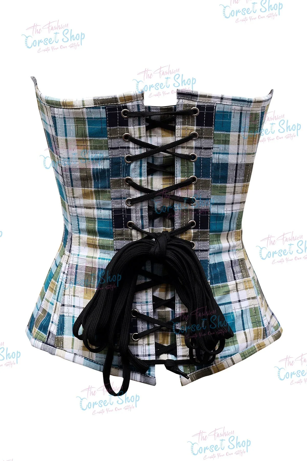 Geyse Tartan Check Cottswool Overbust Corset