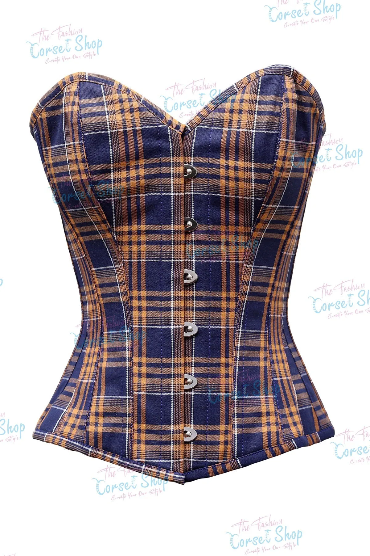 Geyse Tartan Check Cottswool Overbust Corset