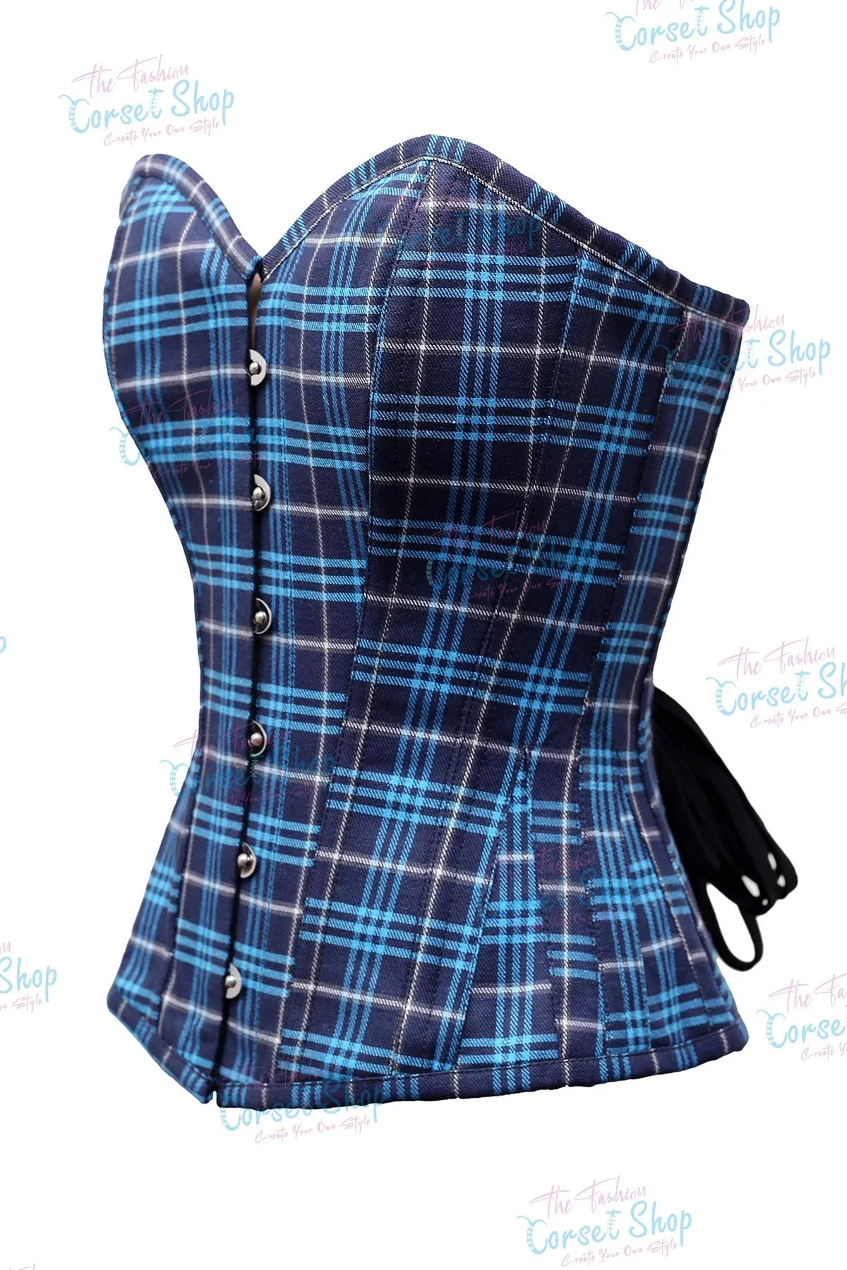 Geyse Tartan Check Cottswool Overbust Corset