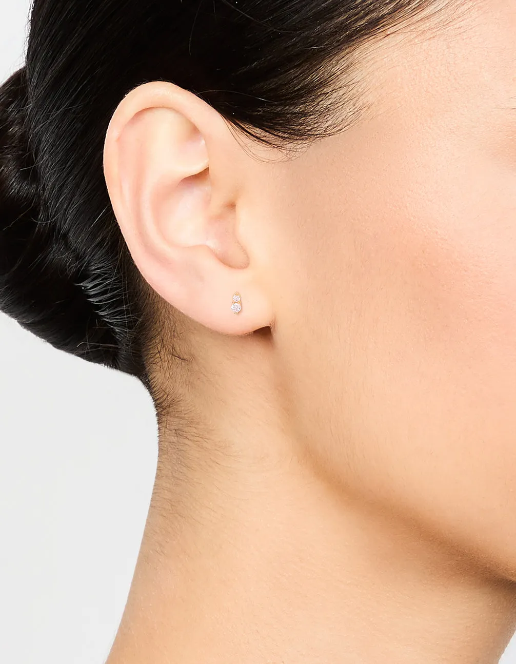 Gold Plated Titanium Cubic Zirconia Flat Back Stud Pack