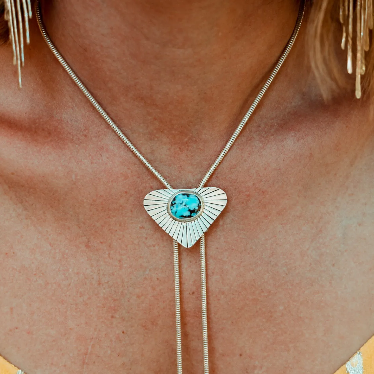 Golden Hills Turquoise Chain Bolo #1