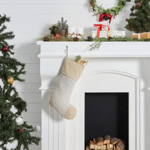 Grace Ticking Stripe Patch Stocking