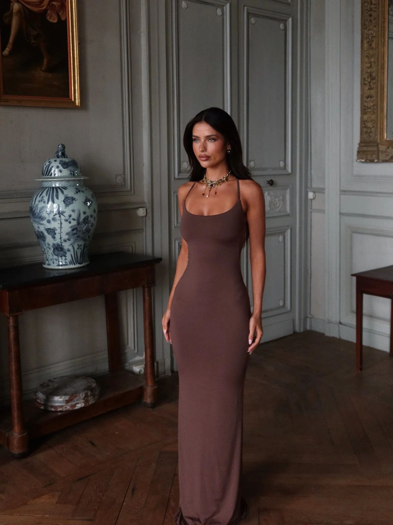 GYPSY MAXI DRESS CHOCOLATE