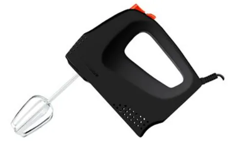 Hand Mixer With Dough Hooks & Beaters Chrome Black 5 Speed 100W "Mixo"