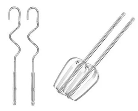 Hand Mixer With Dough Hooks & Beaters Chrome White 5 Speed 100W "Mixo"