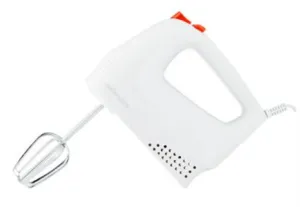 Hand Mixer With Dough Hooks & Beaters Chrome White 5 Speed 100W "Mixo"