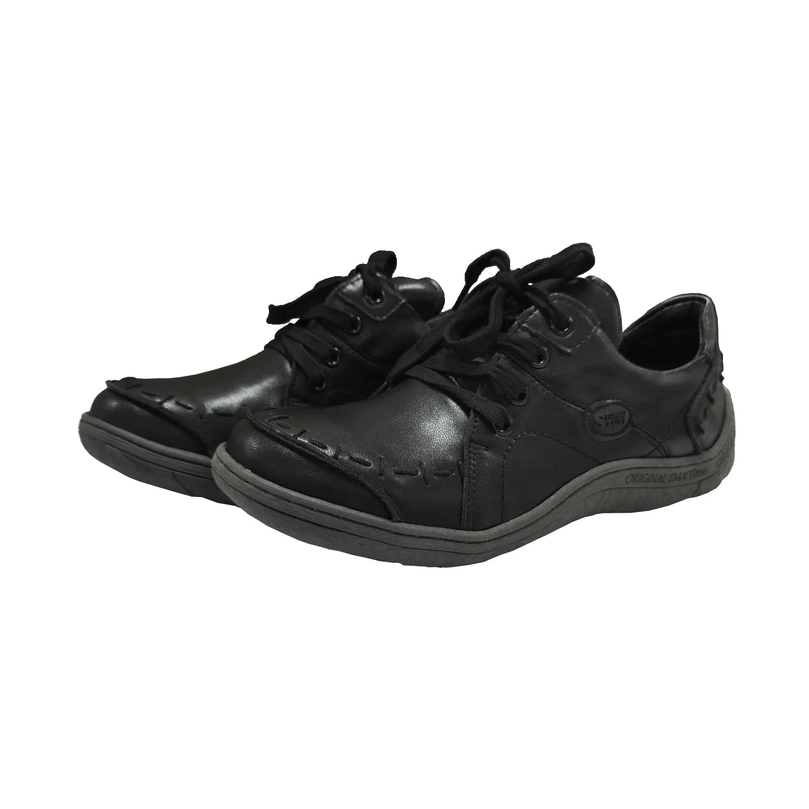 Hand-Stitched Leather Sneakers – Lightweight Flat Design Shoes for Women