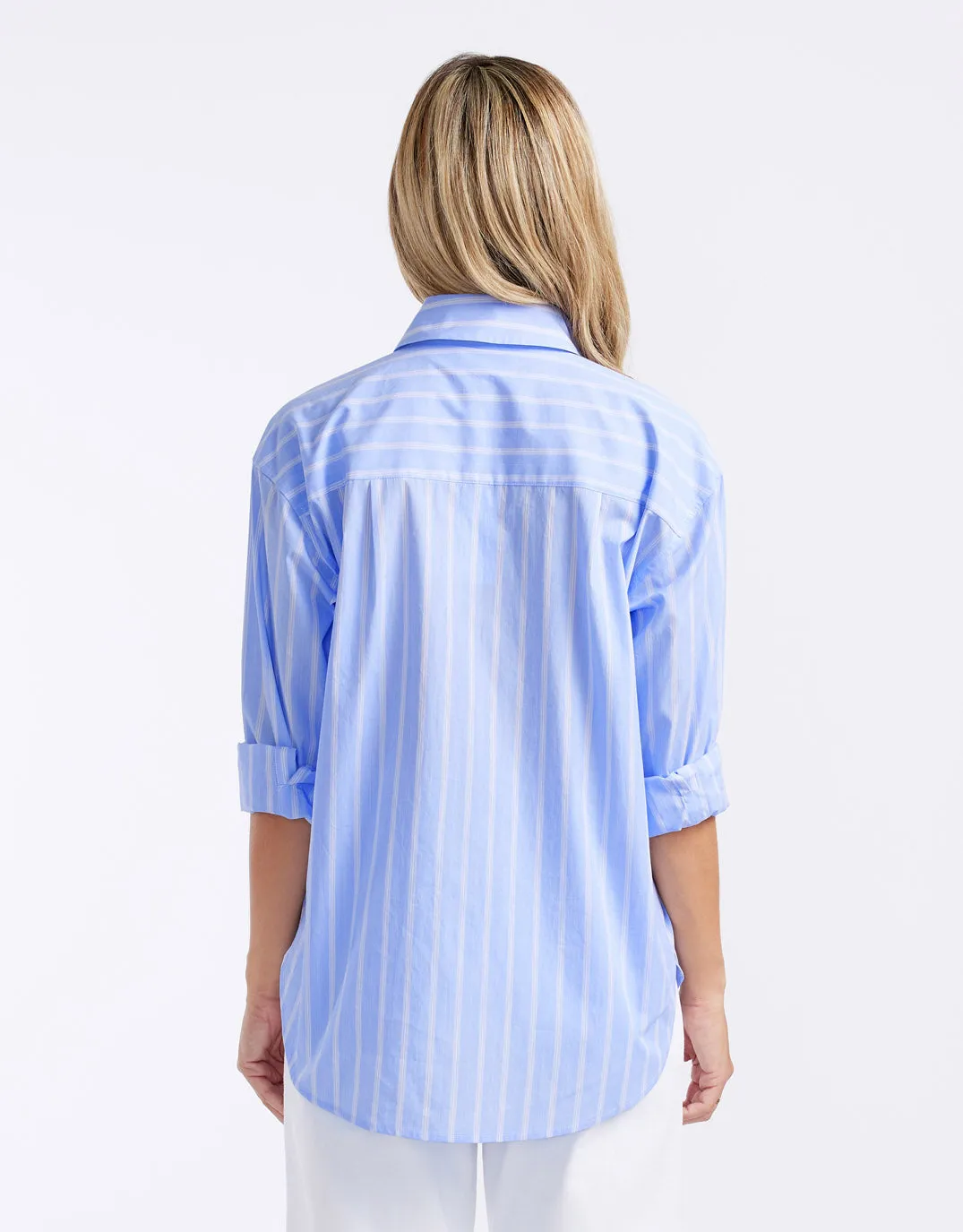 Hayley Classic Shirt - Pale Blue Stripe
