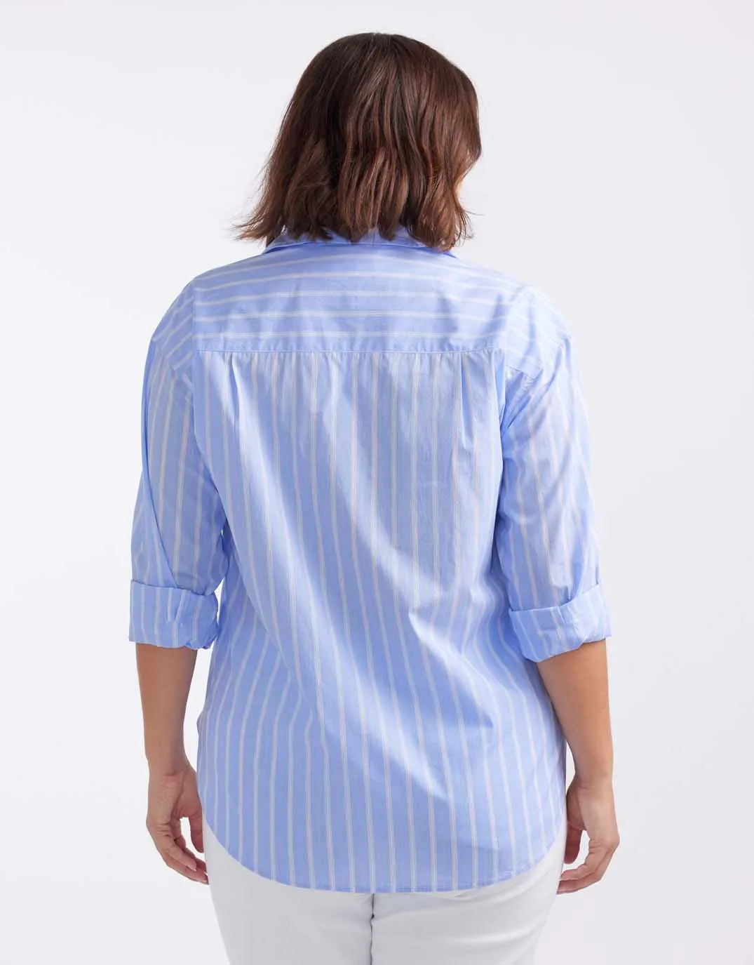 Hayley Classic Shirt - Pale Blue Stripe