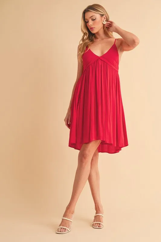 Hazel Blues® |  Aemi   Co Ruched Plunge Mini Cami Dress