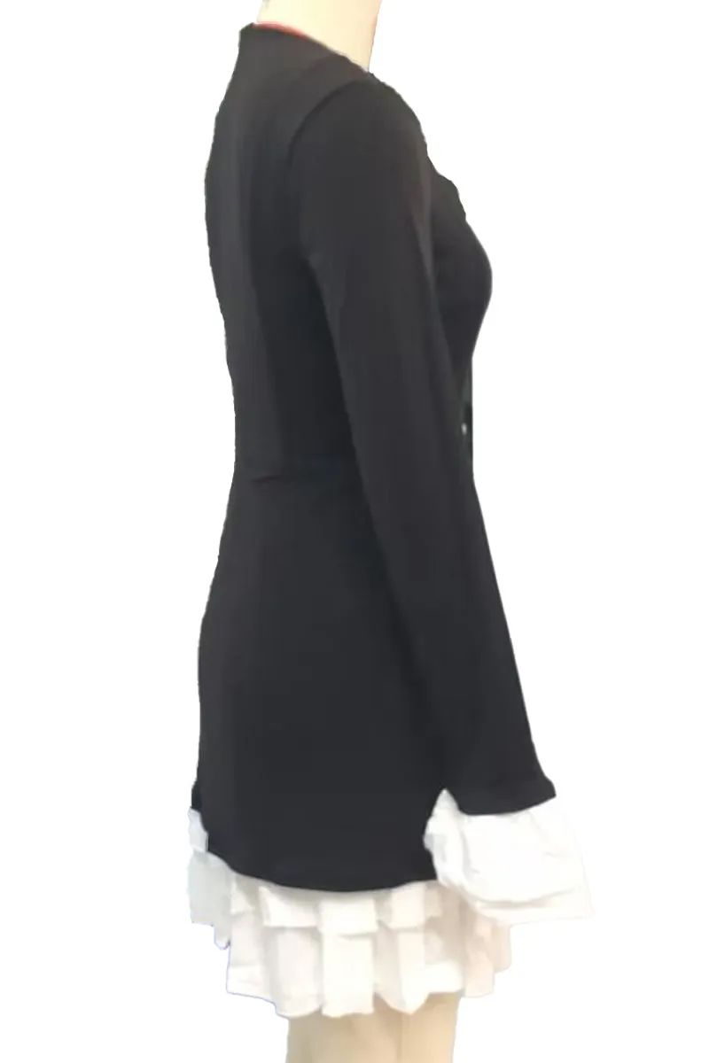 HBR1338 Chic Ruffle Blazer Dress