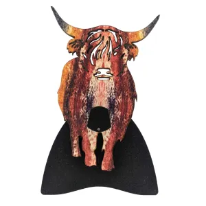 Highland Cow Glasses Stand (Earthy Tones)