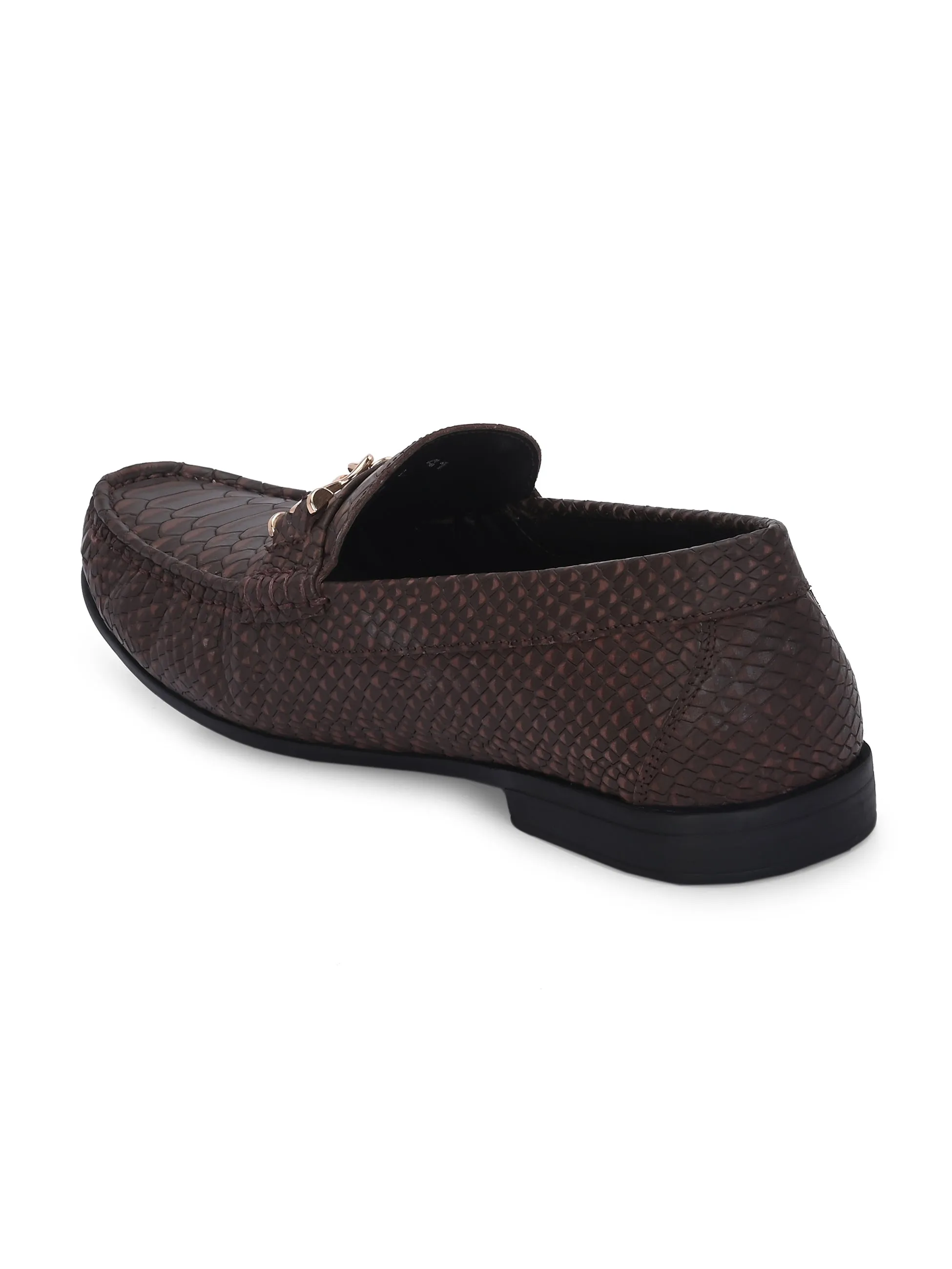 Hitz Men's Brown Leather Casual Loafers