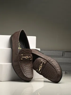 Hitz Men's Brown Leather Casual Loafers