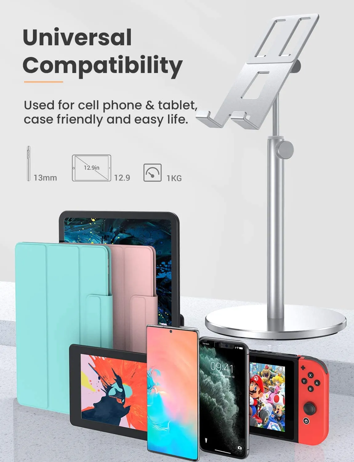 Homlly Tristii Aluminum Adjustable phone iPad Holder Stand