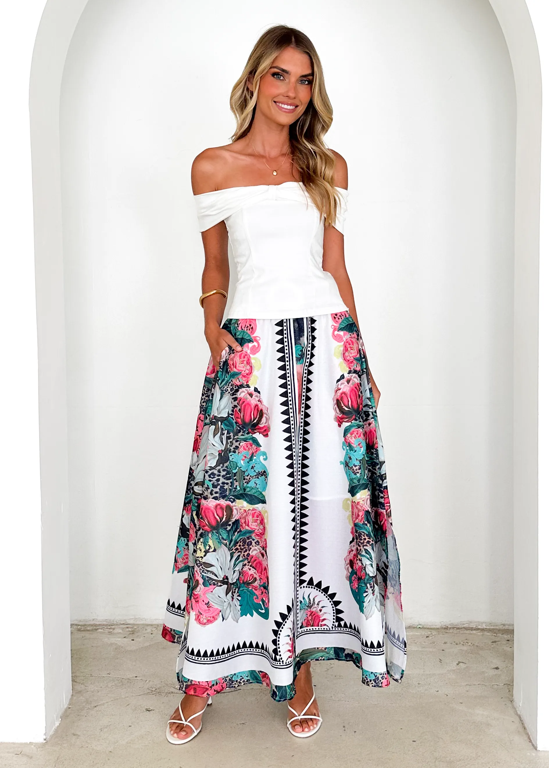 Indikah Off Shoulder Top - Off White