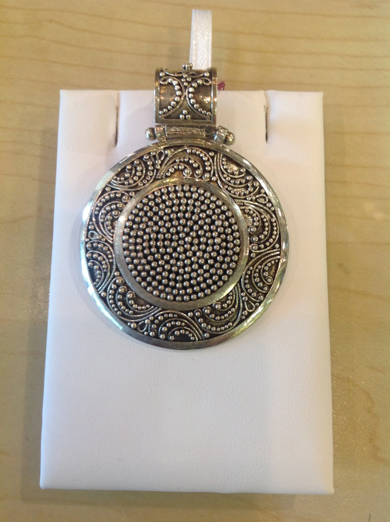 Intricate Round Sterling Silver Pendant