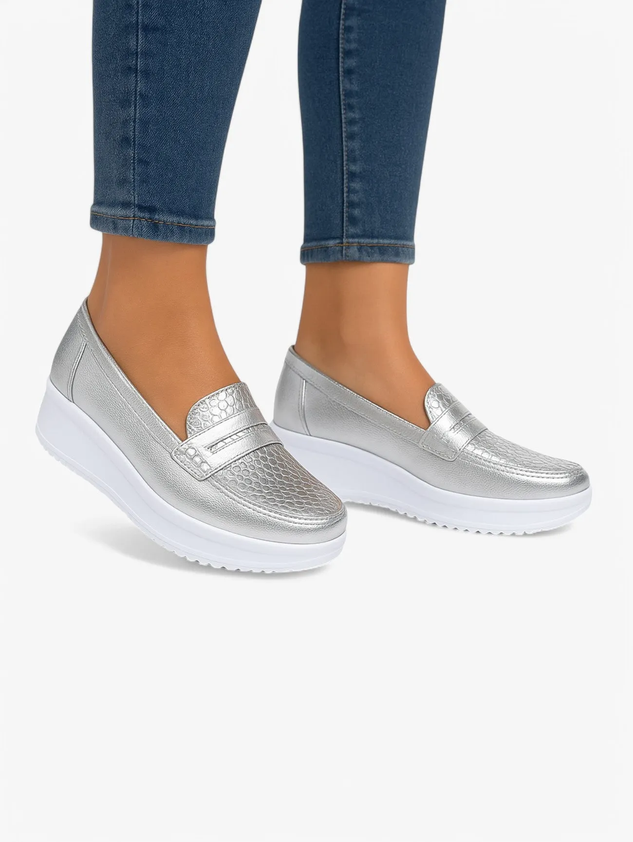 Jada | Women’s Casual Comfort Slip On Platform Sole Loafers