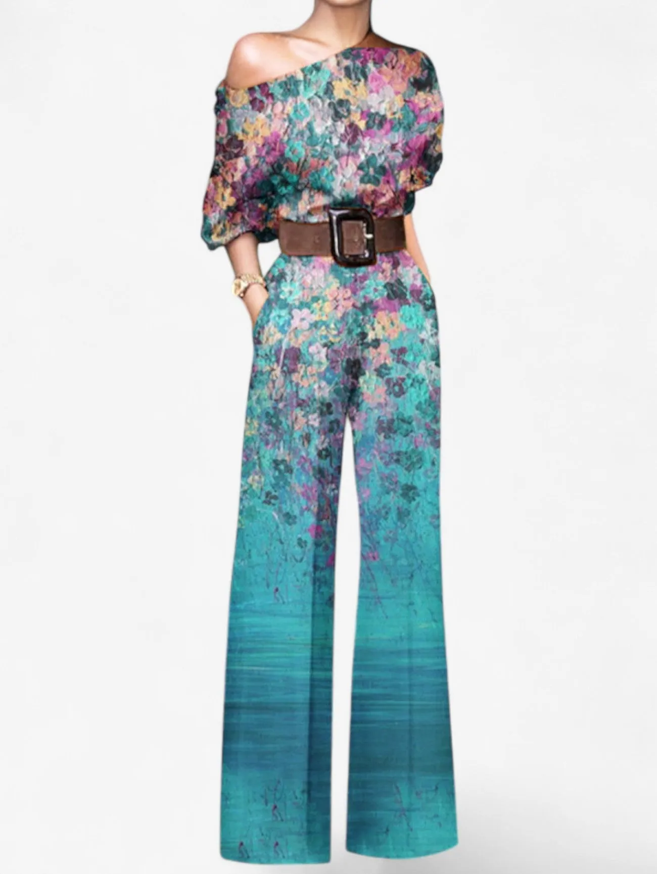 Jada | Women's Off Shoulder Print Jumpsuit Elegant Romper