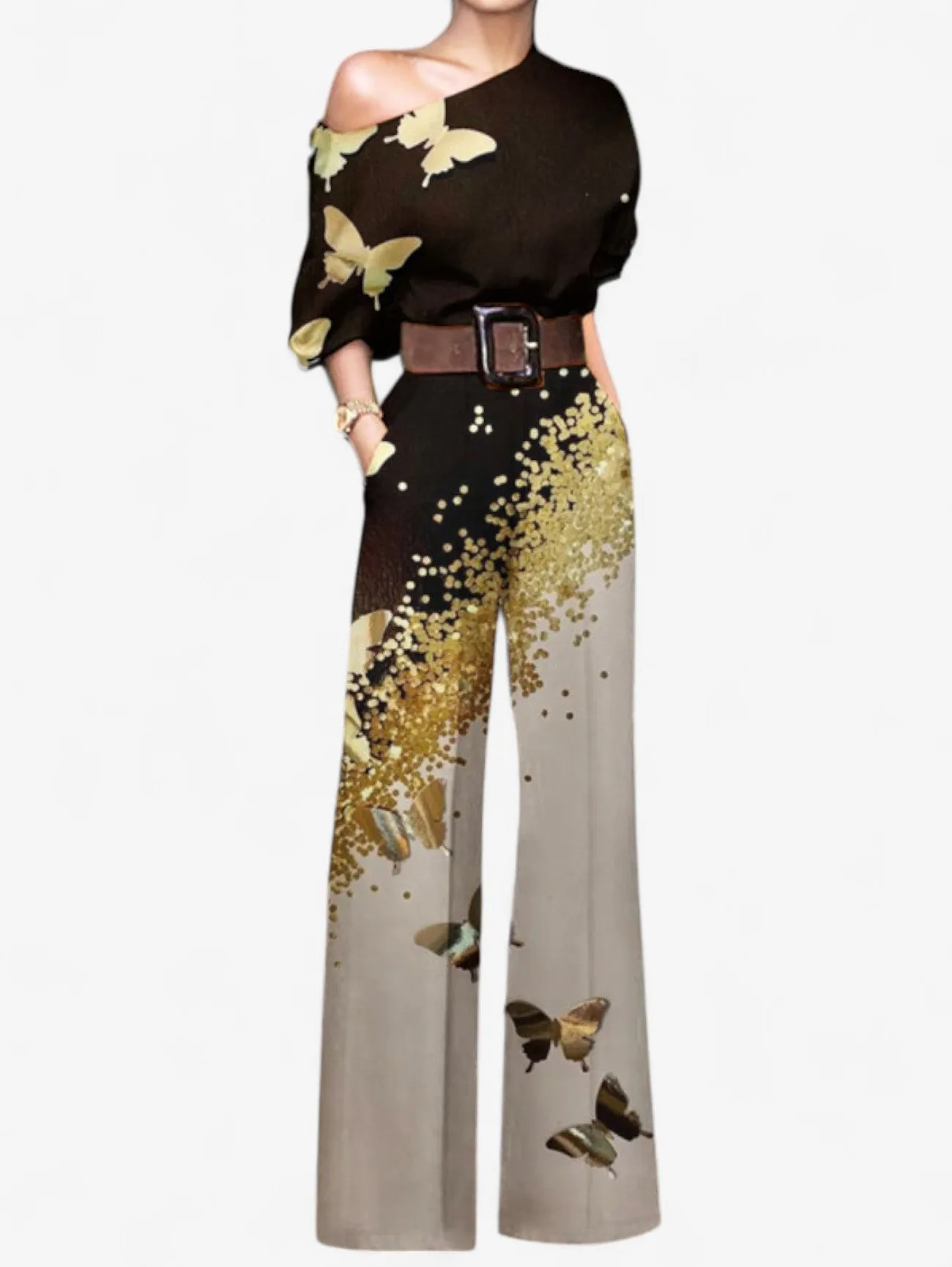 Jada | Women's Off Shoulder Print Jumpsuit Elegant Romper