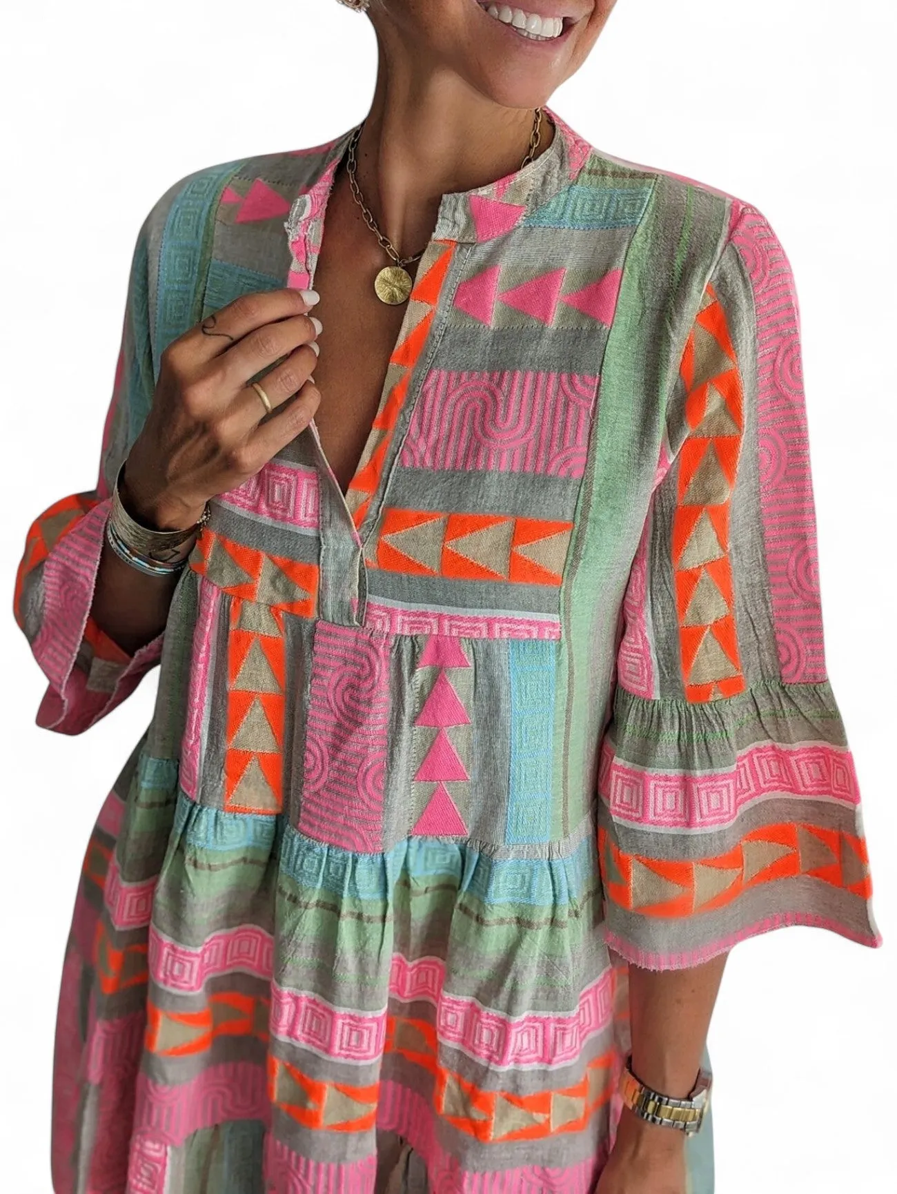 Jada | Women's Summer Boho Print Mini Dress