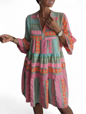 Jada | Women's Summer Boho Print Mini Dress