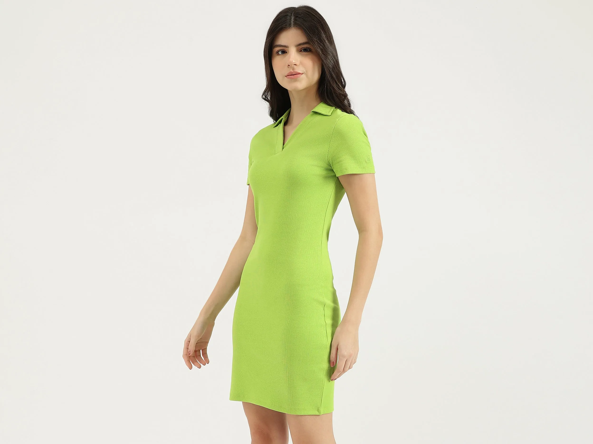 Johny Collar Ribbed Dress