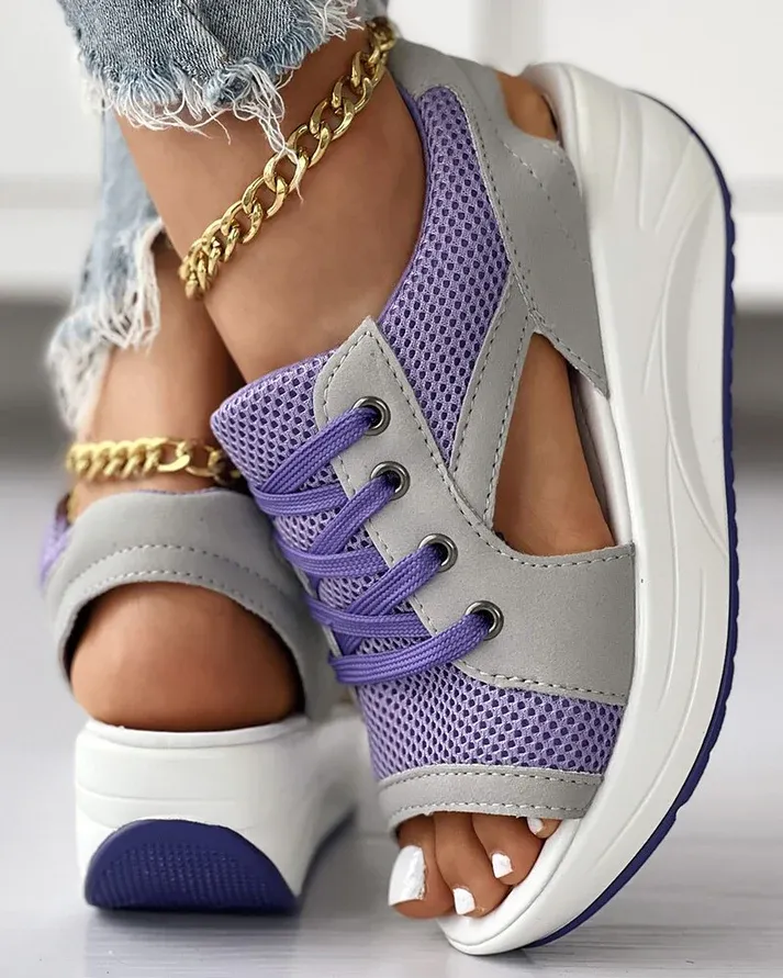Juno - Sporty Sneaker Wedge Sandal