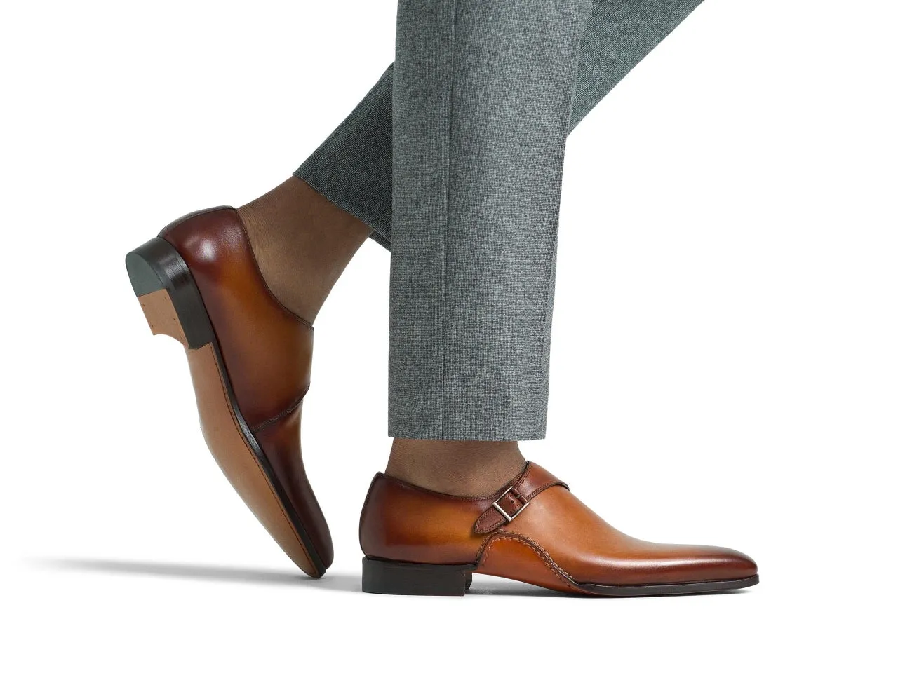 Karwa Brown Single Strap Monk Shoes
